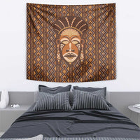 African Mask Printed Mudcloth Tapestry - Wonder Print Shop