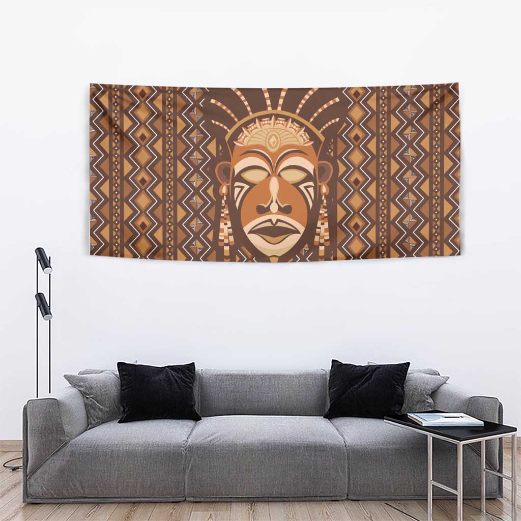 African Mask Printed Mudcloth Tapestry - Wonder Print Shop