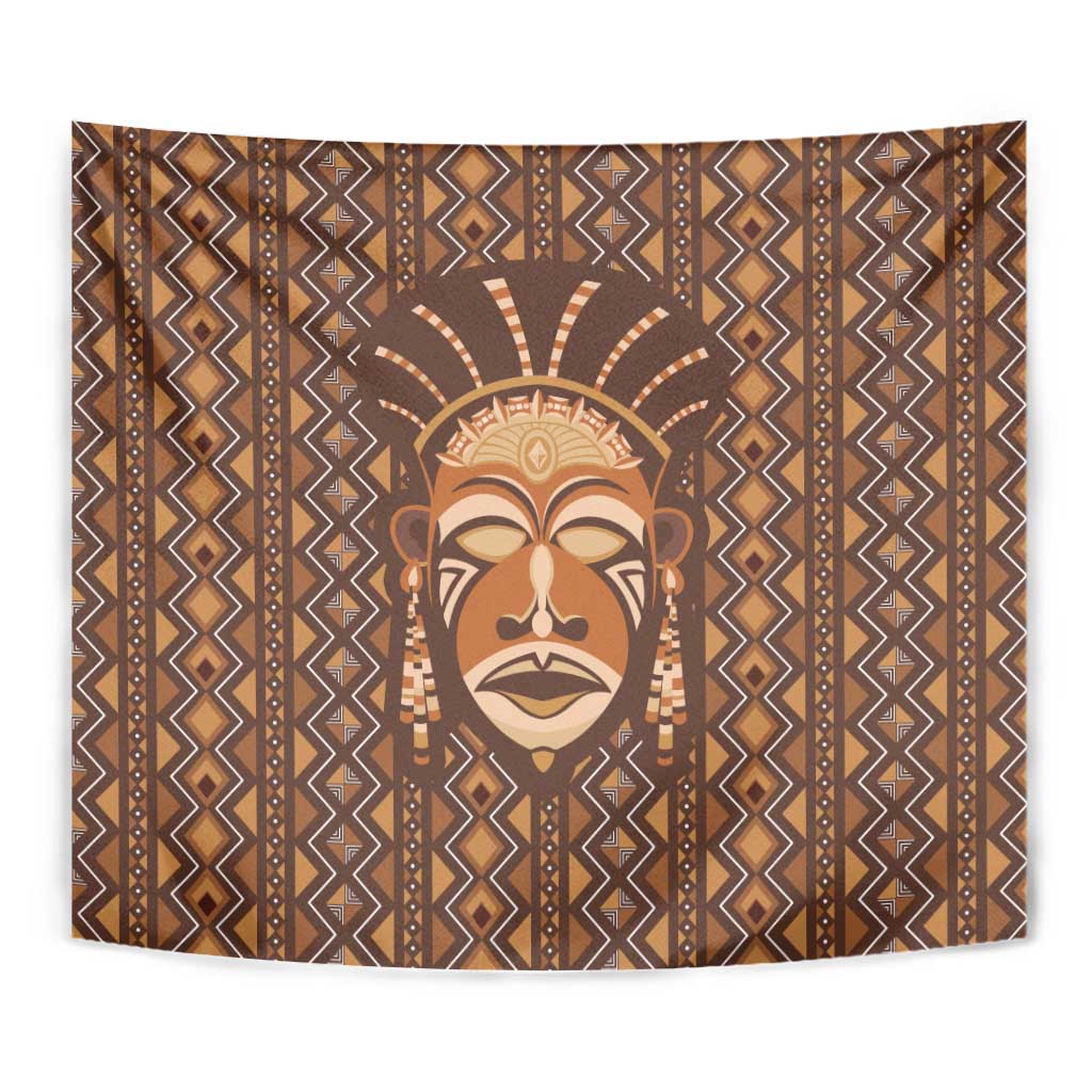 African Mask Printed Mudcloth Tapestry - Wonder Print Shop