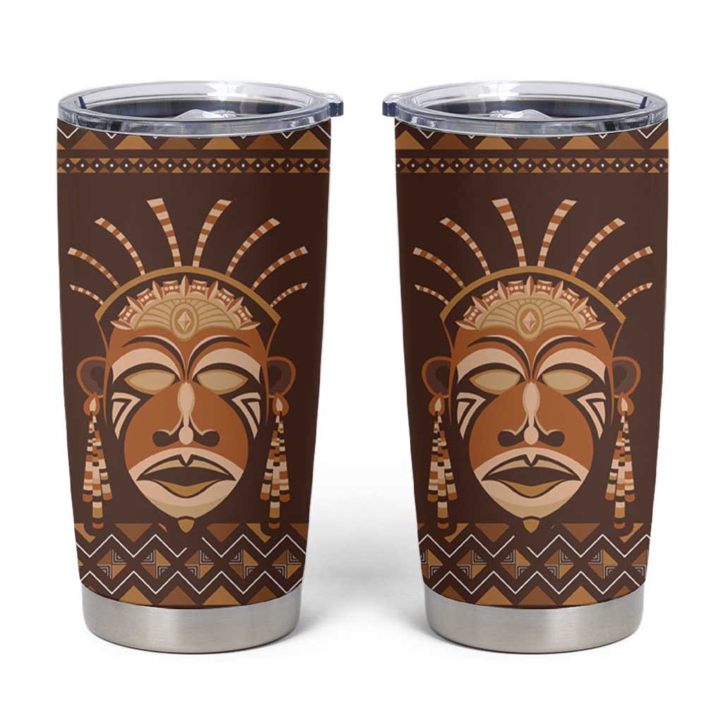 African Mask Printed Mudcloth Tumbler Cup - Wonder Print Shop