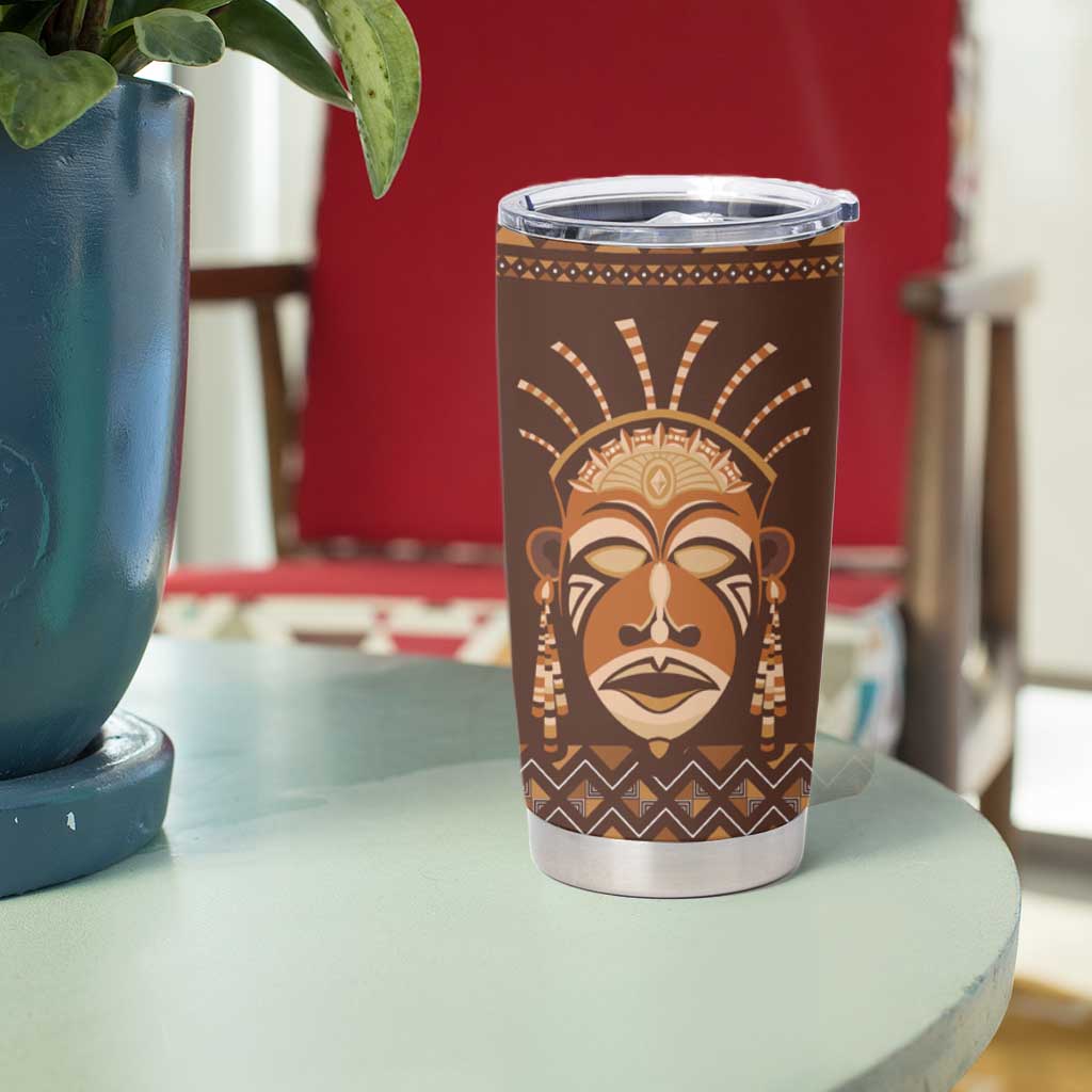 African Mask Printed Mudcloth Tumbler Cup - Wonder Print Shop