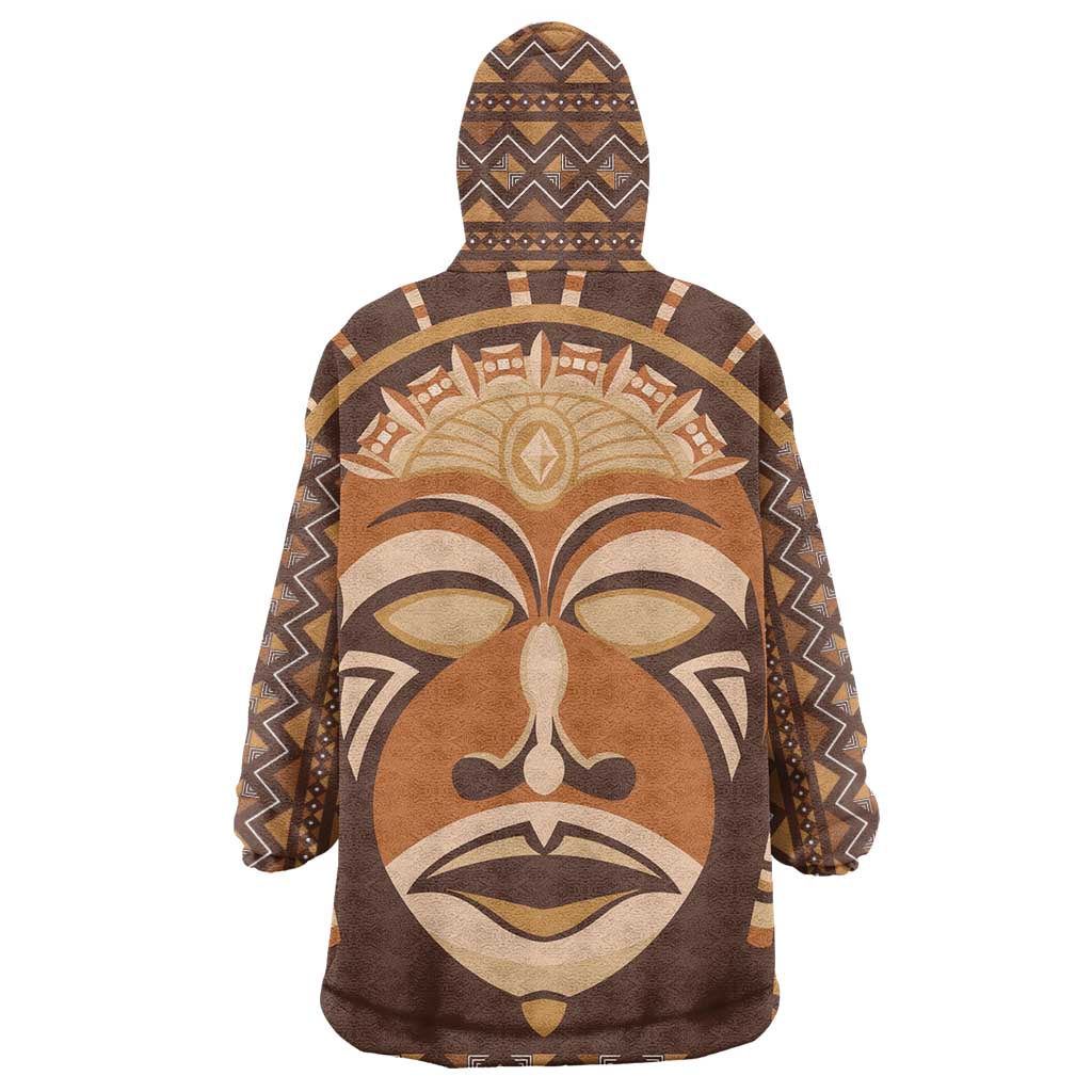 African Mask Printed Mudcloth Wearable Blanket Hoodie - Wonder Print Shop