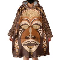 African Mask Printed Mudcloth Wearable Blanket Hoodie - Wonder Print Shop