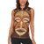 African Mask Printed Mudcloth Women Sleeveless Polo Shirt - Wonder Print Shop