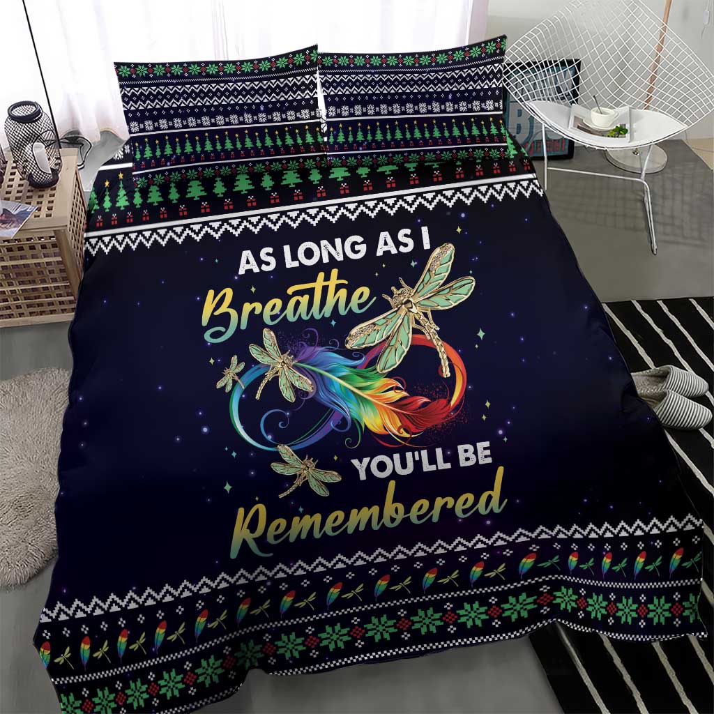 Dragonfly Angel Bedding Set As Long As I Breathe You'll Be Remembered - Wonder Print Shop