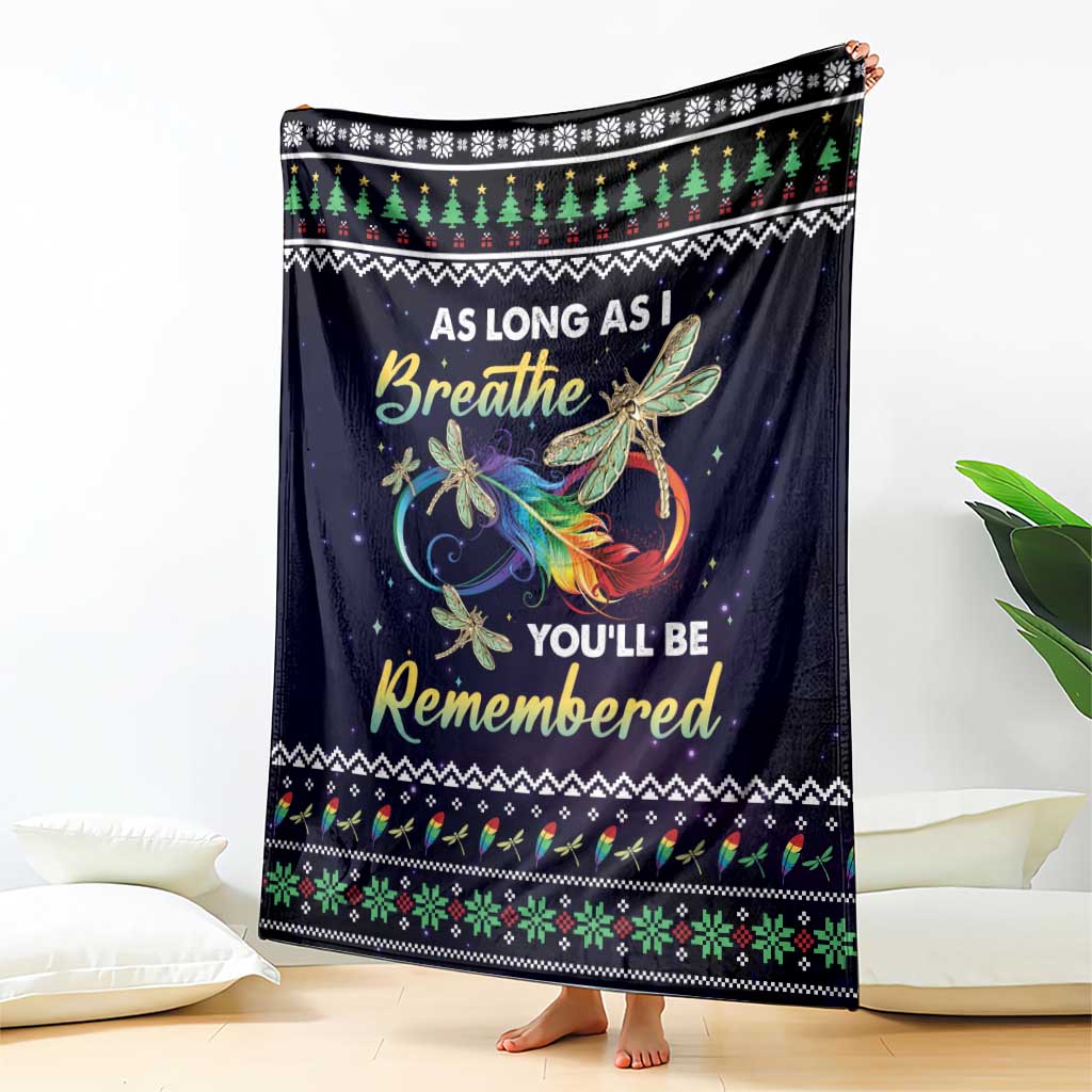 Dragonfly Angel Blanket As Long As I Breathe You'll Be Remembered