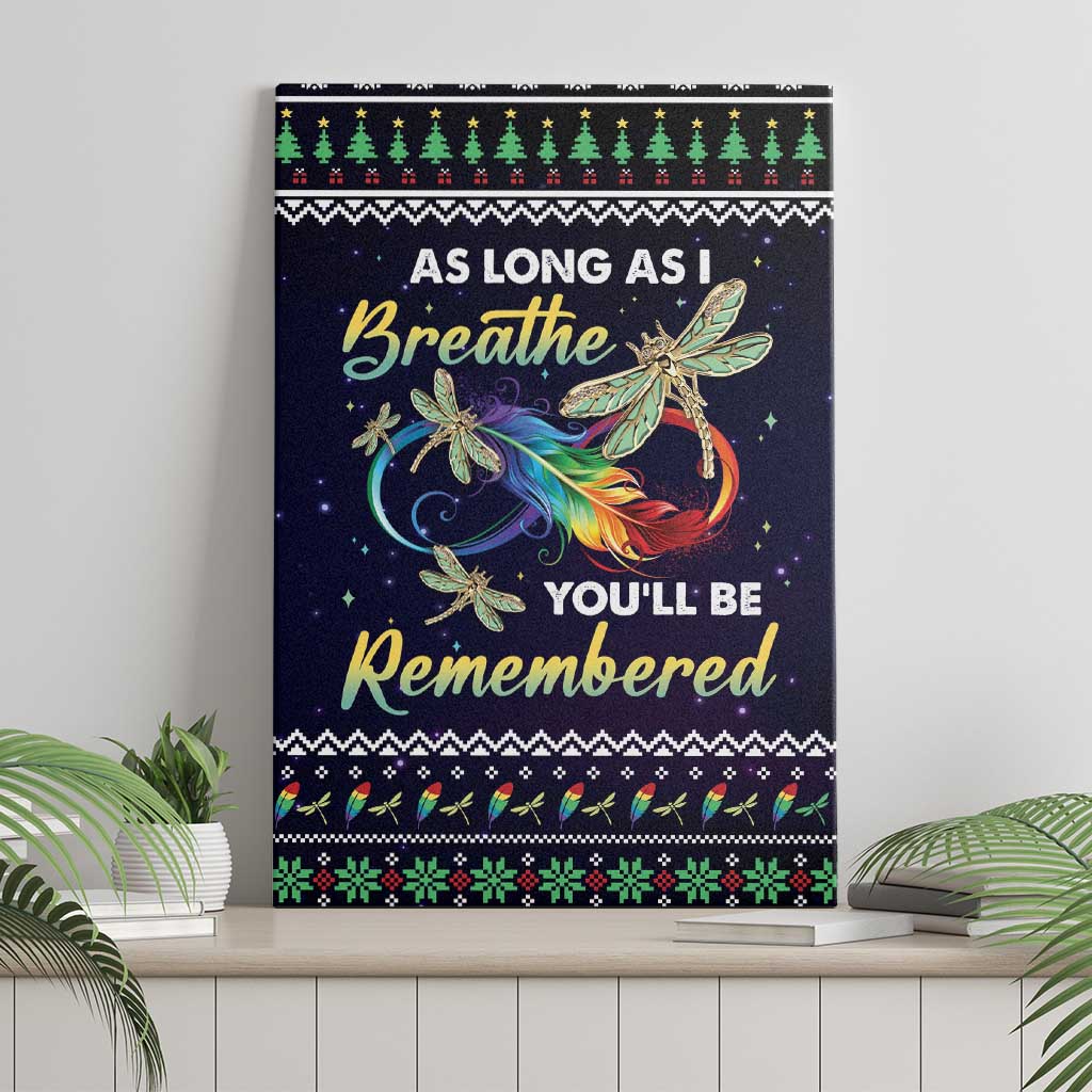 Dragonfly Angel Canvas Wall Art As Long As I Breathe You'll Be Remembered - Wonder Print Shop