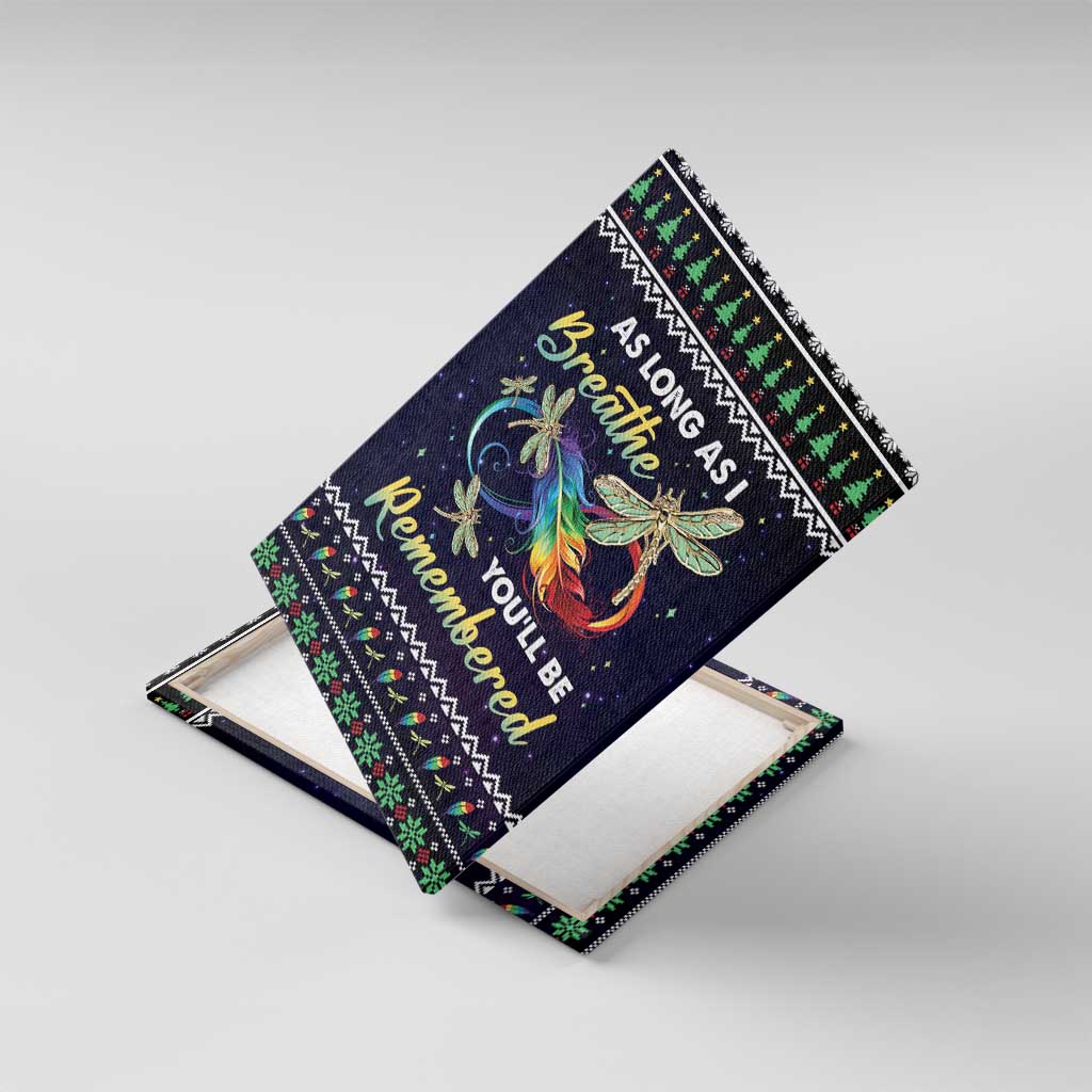 Dragonfly Angel Canvas Wall Art As Long As I Breathe You'll Be Remembered - Wonder Print Shop