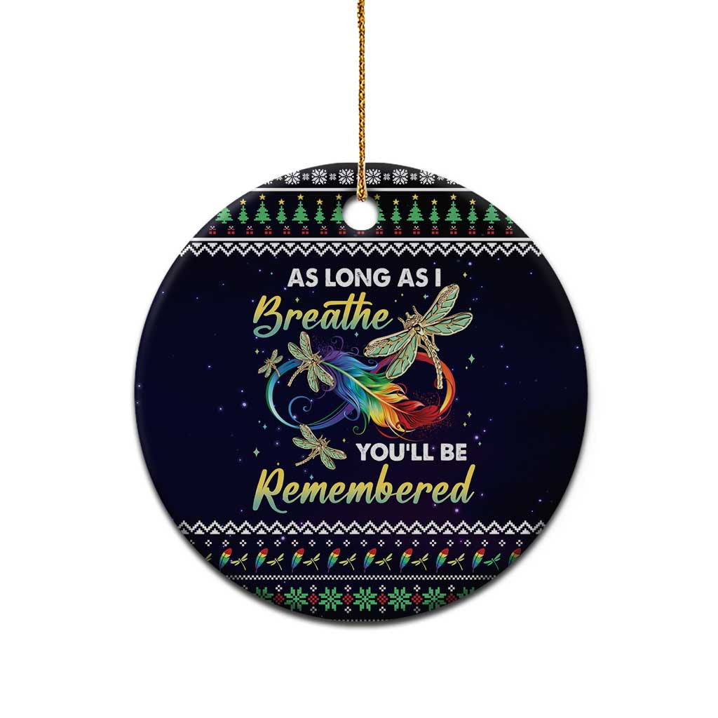 Dragonfly Angel Ceramic Ornament As Long As I Breathe You'll Be Remembered - Wonder Print Shop