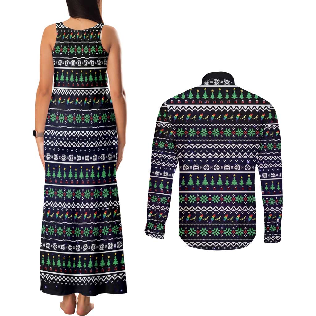 Dragonfly Angel Couples Matching Tank Maxi Dress and Long Sleeve Button Shirt As Long As I Breathe You'll Be Remembered - Wonder Print Shop