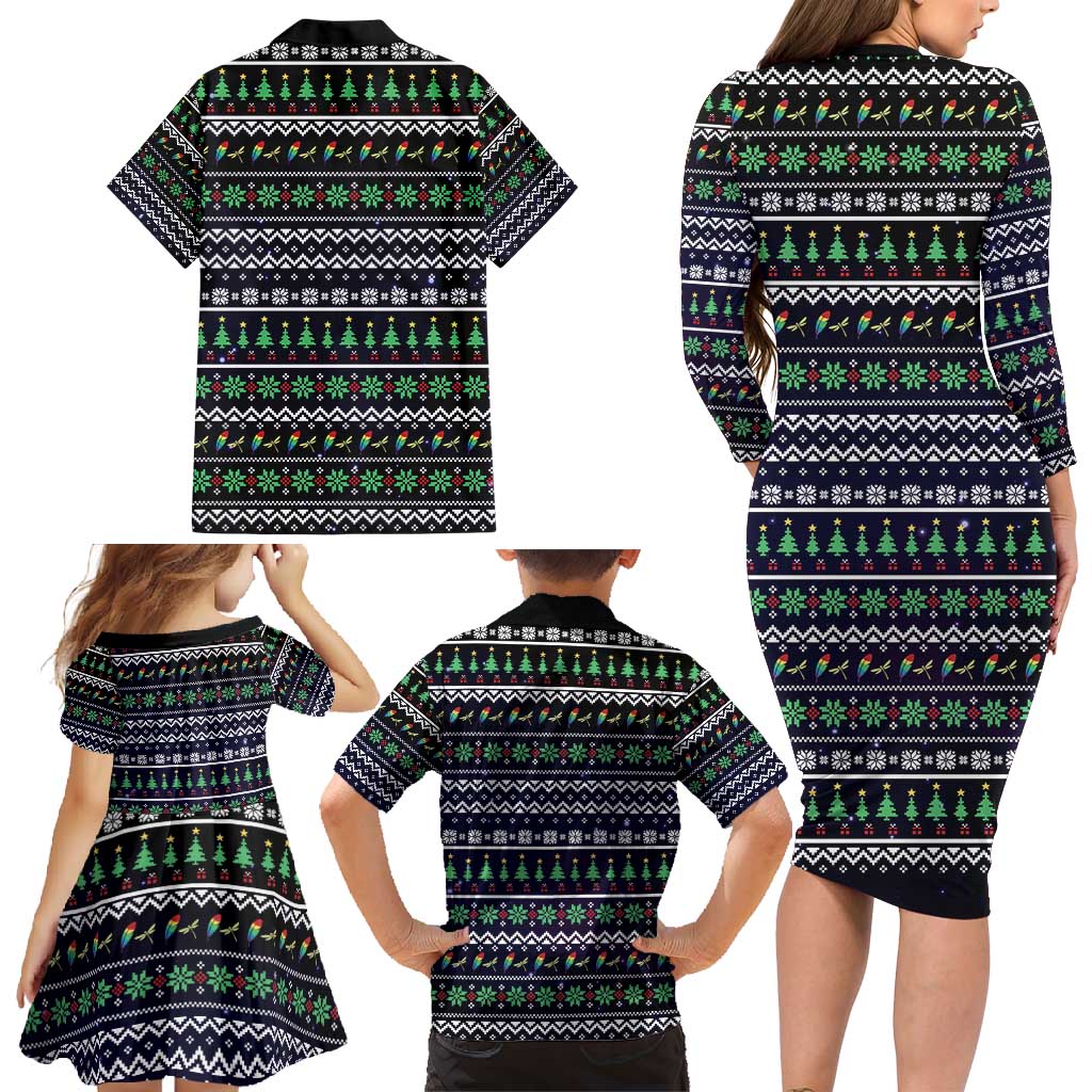 Dragonfly Angel Family Matching Long Sleeve Bodycon Dress and Hawaiian Shirt As Long As I Breathe You'll Be Remembered - Wonder Print Shop