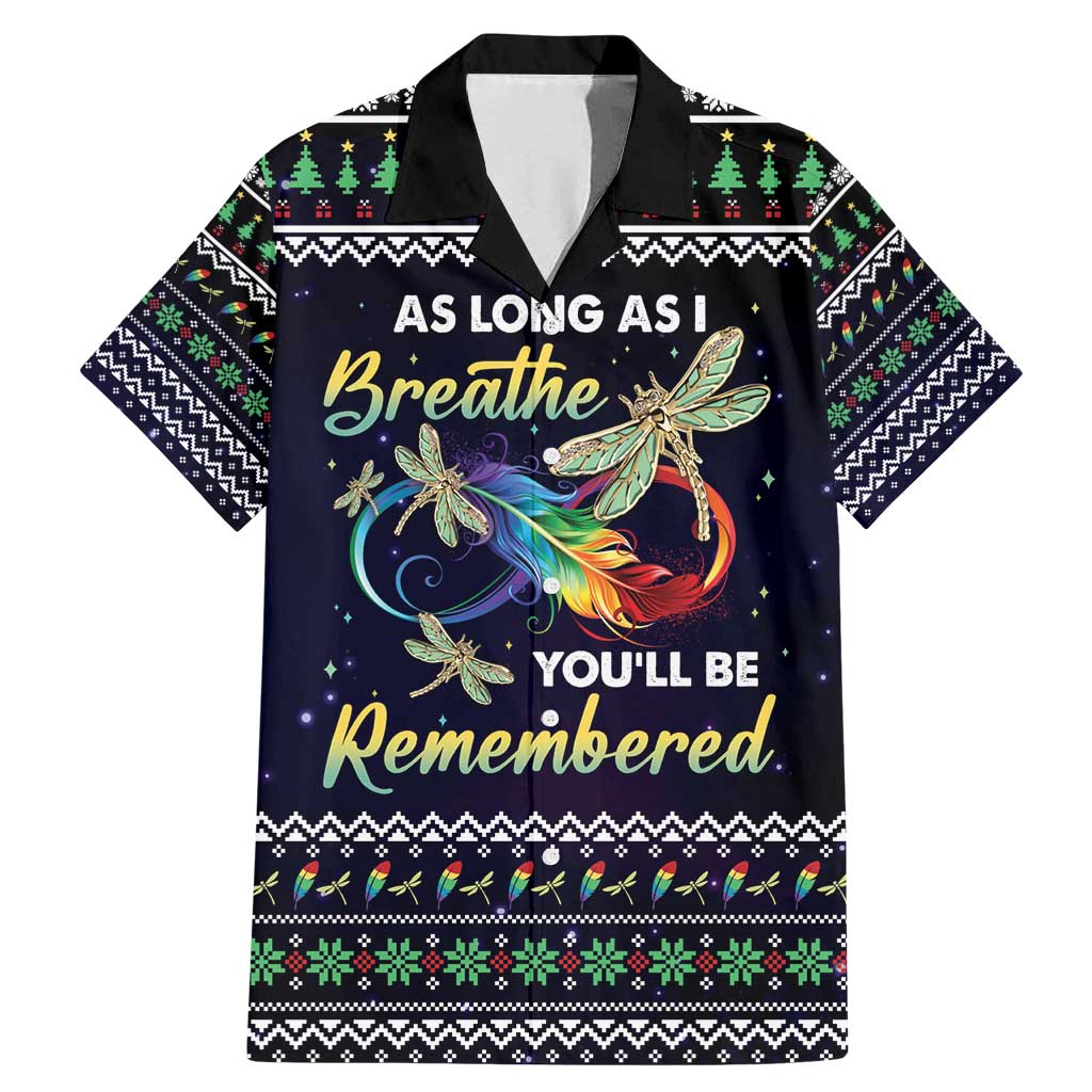 Dragonfly Angel Family Matching Mermaid Dress and Hawaiian Shirt As Long As I Breathe You'll Be Remembered - Wonder Print Shop