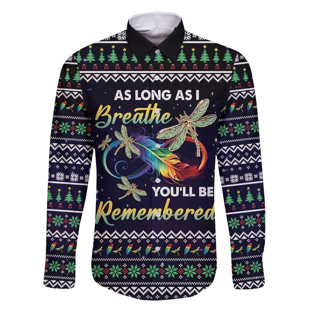 Dragonfly Angel Family Matching Mermaid Dress and Hawaiian Shirt As Long As I Breathe You'll Be Remembered - Wonder Print Shop