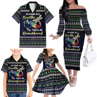 Dragonfly Angel Family Matching Off The Shoulder Long Sleeve Dress and Hawaiian Shirt As Long As I Breathe You'll Be Remembered - Wonder Print Shop