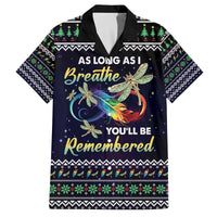 Dragonfly Angel Family Matching Off The Shoulder Long Sleeve Dress and Hawaiian Shirt As Long As I Breathe You'll Be Remembered - Wonder Print Shop