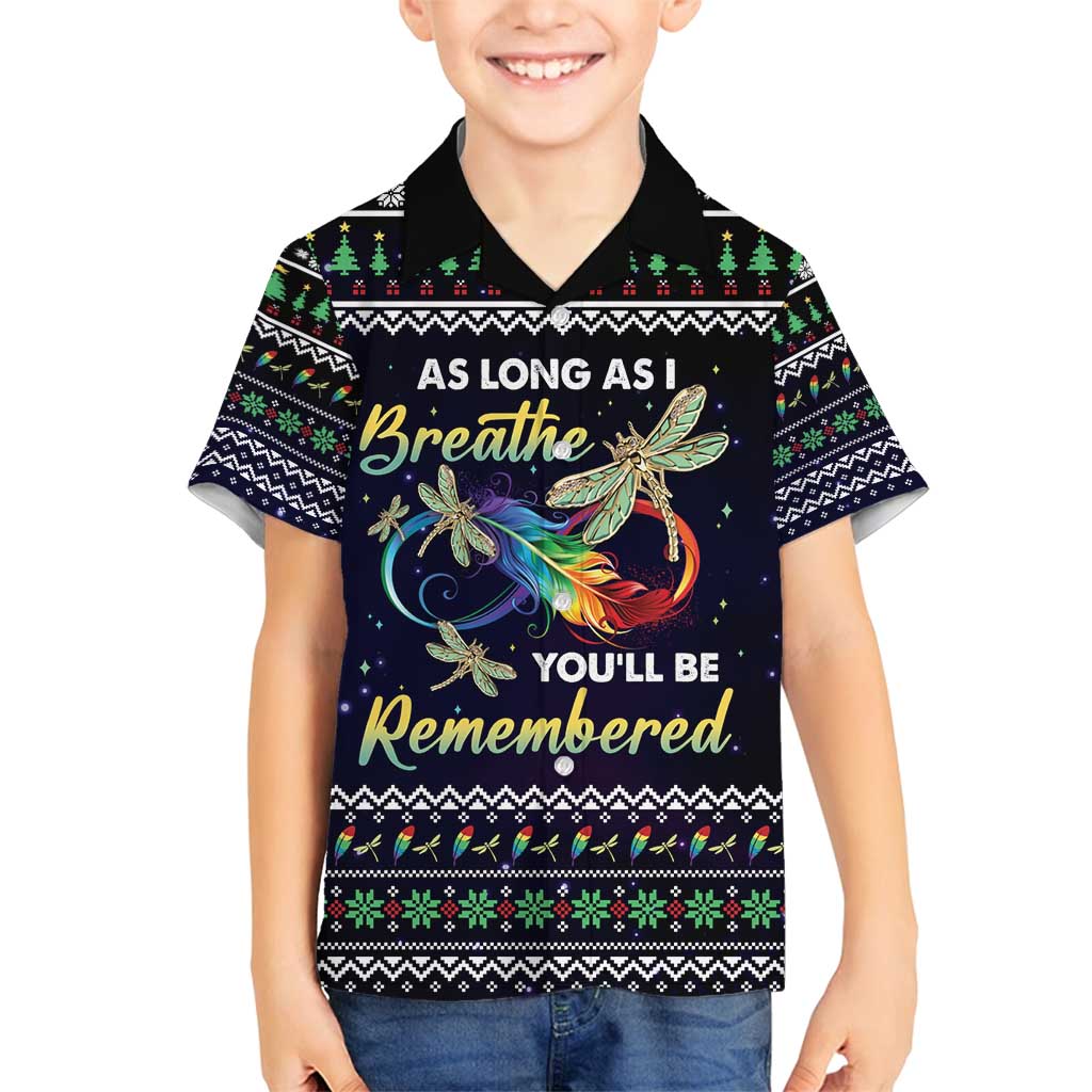 Dragonfly Angel Family Matching Puletasi and Hawaiian Shirt As Long As I Breathe You'll Be Remembered - Wonder Print Shop