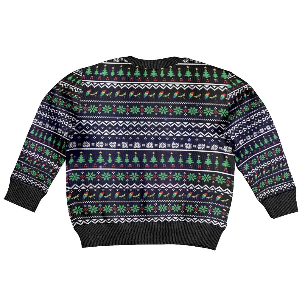 Dragonfly Angel Kid Ugly Christmas Sweater As Long As I Breathe You'll Be Remembered - Wonder Print Shop