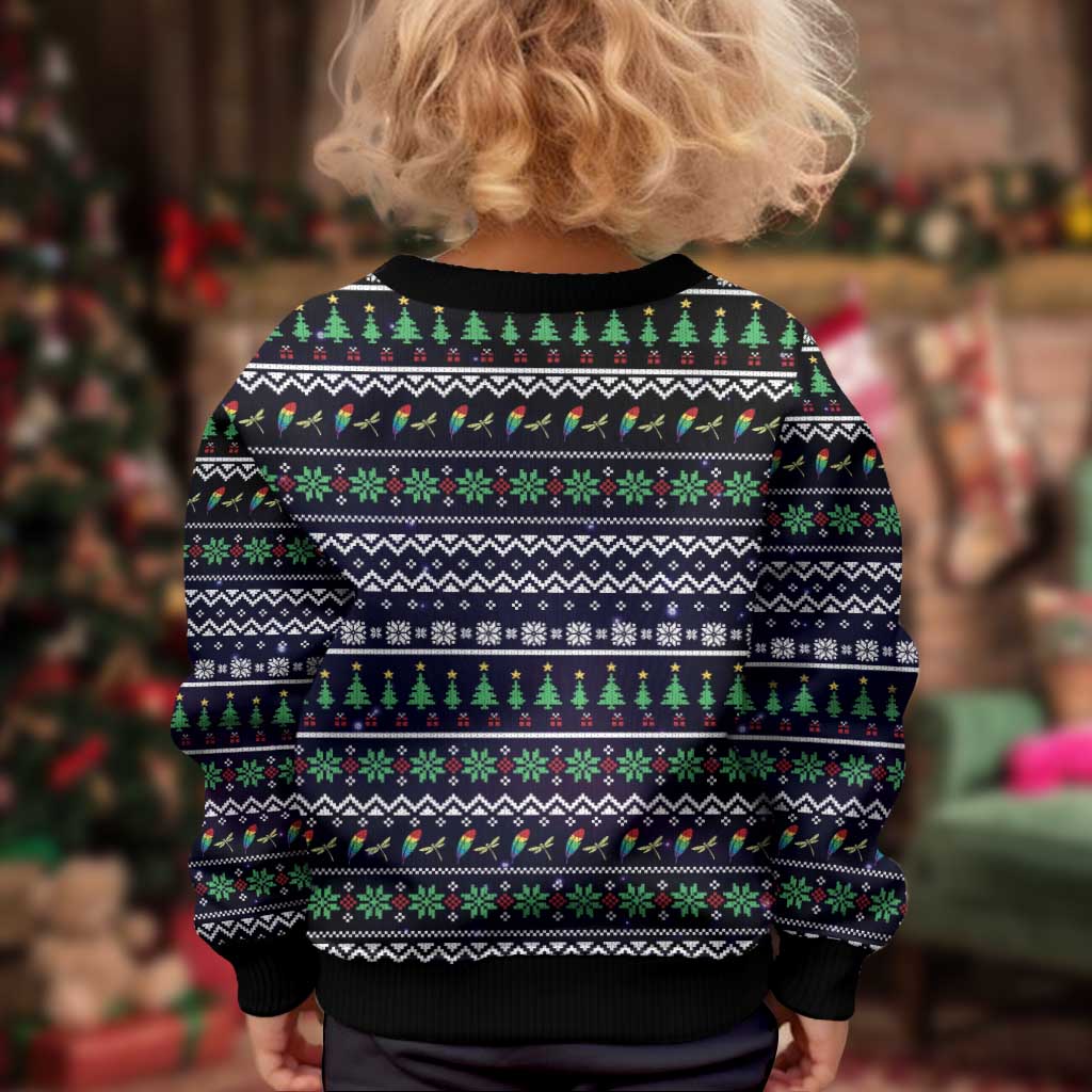 Dragonfly Angel Kid Ugly Christmas Sweater As Long As I Breathe You'll Be Remembered - Wonder Print Shop