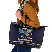Dragonfly Angel Leather Tote Bag As Long As I Breathe You'll Be Remembered - Wonder Print Shop