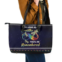 Dragonfly Angel Leather Tote Bag As Long As I Breathe You'll Be Remembered - Wonder Print Shop