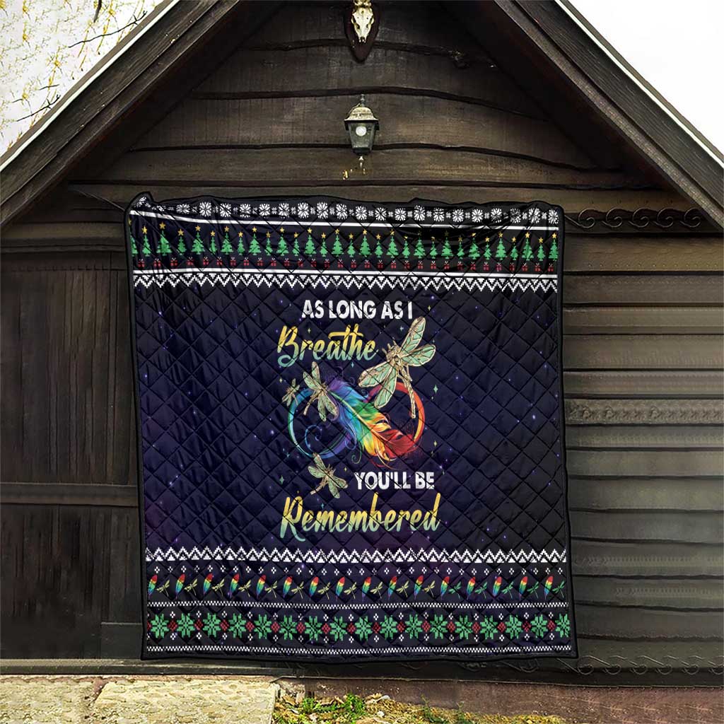 Dragonfly Angel Quilt As Long As I Breathe You'll Be Remembered - Wonder Print Shop