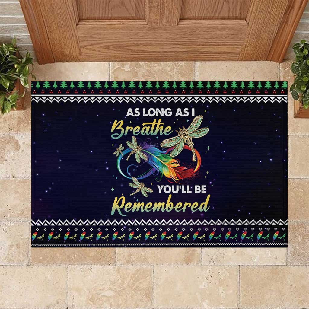 Dragonfly Angel Rubber Doormat As Long As I Breathe You'll Be Remembered - Wonder Print Shop