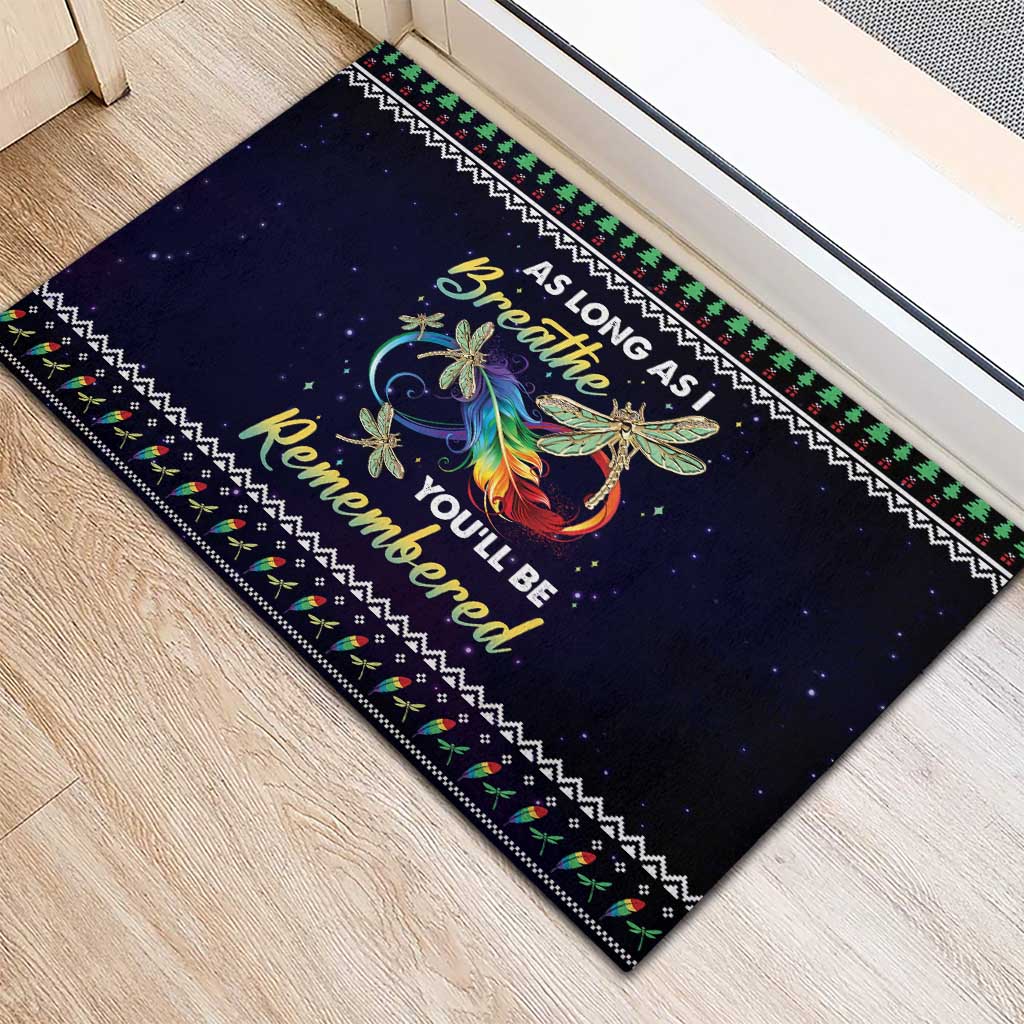 Dragonfly Angel Rubber Doormat As Long As I Breathe You'll Be Remembered - Wonder Print Shop