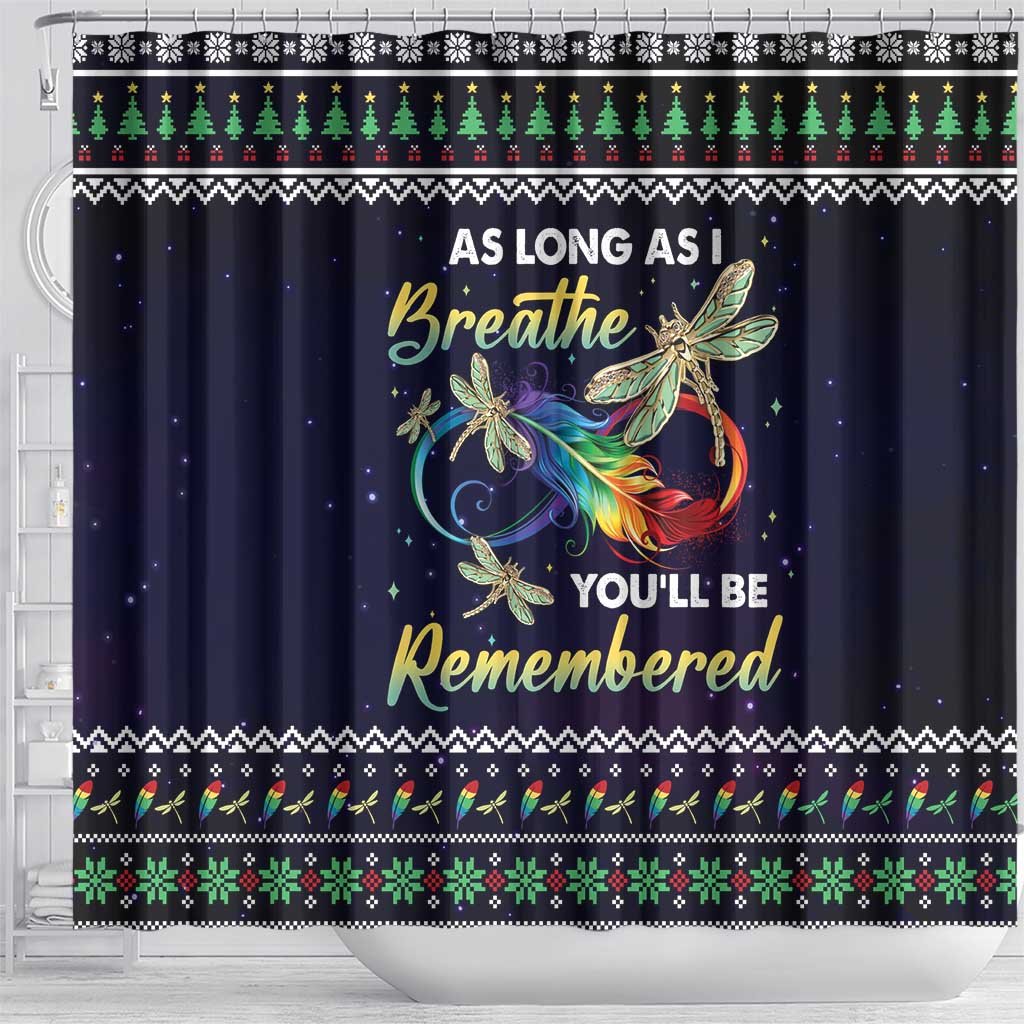 Dragonfly Angel Shower Curtain As Long As I Breathe You'll Be Remembered
