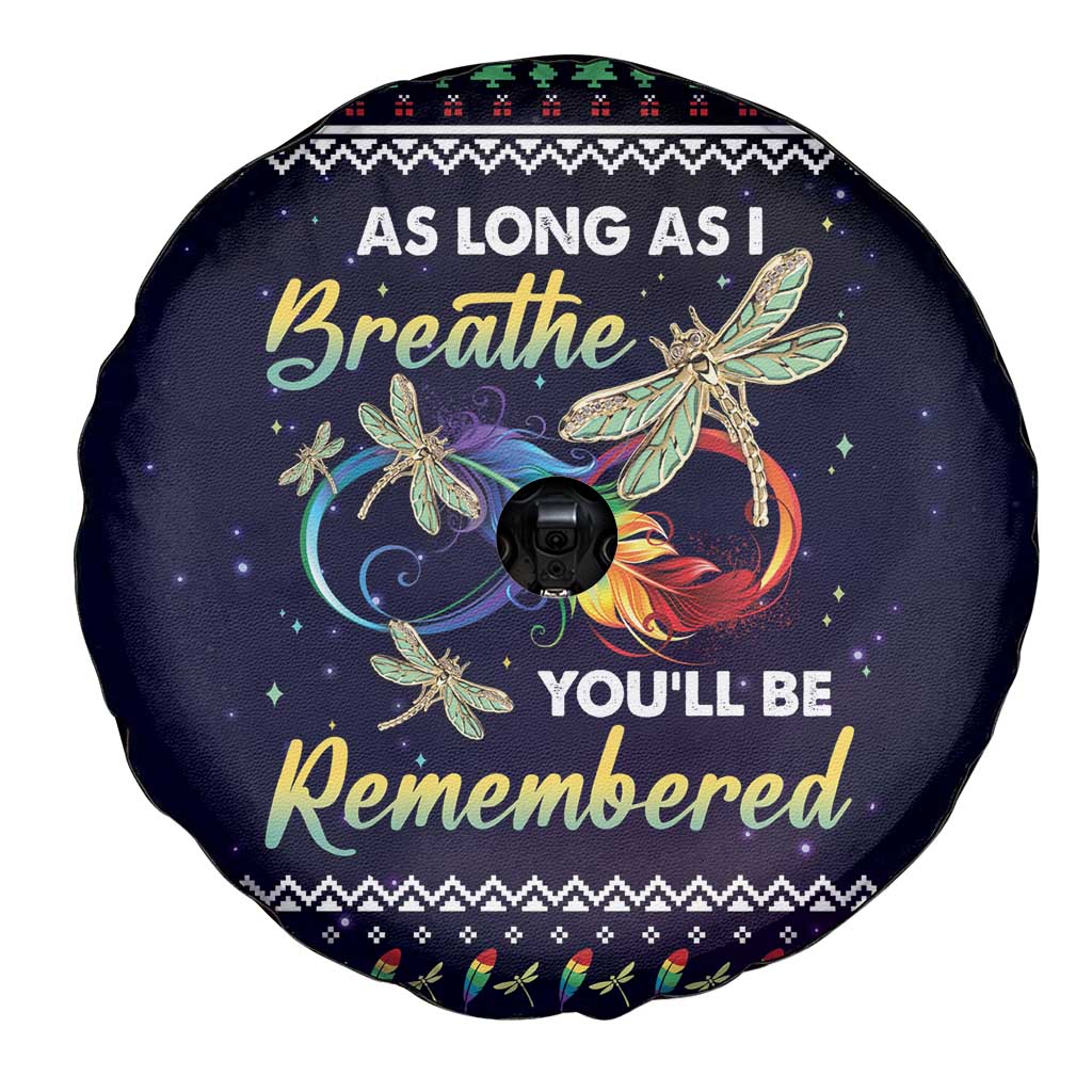 Dragonfly Angel Spare Tire Cover As Long As I Breathe You'll Be Remembered - Wonder Print Shop