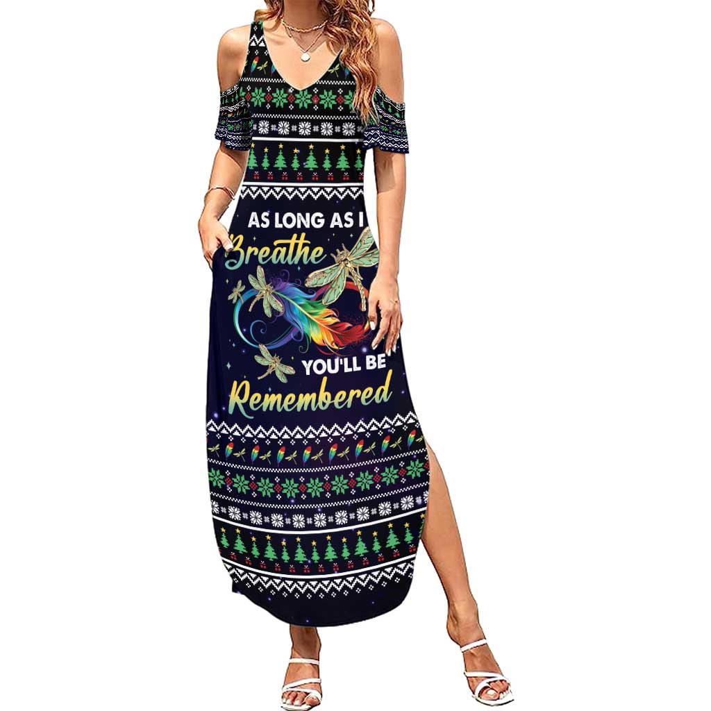 Dragonfly Angel Summer Maxi Dress As Long As I Breathe You'll Be Remembered - Wonder Print Shop