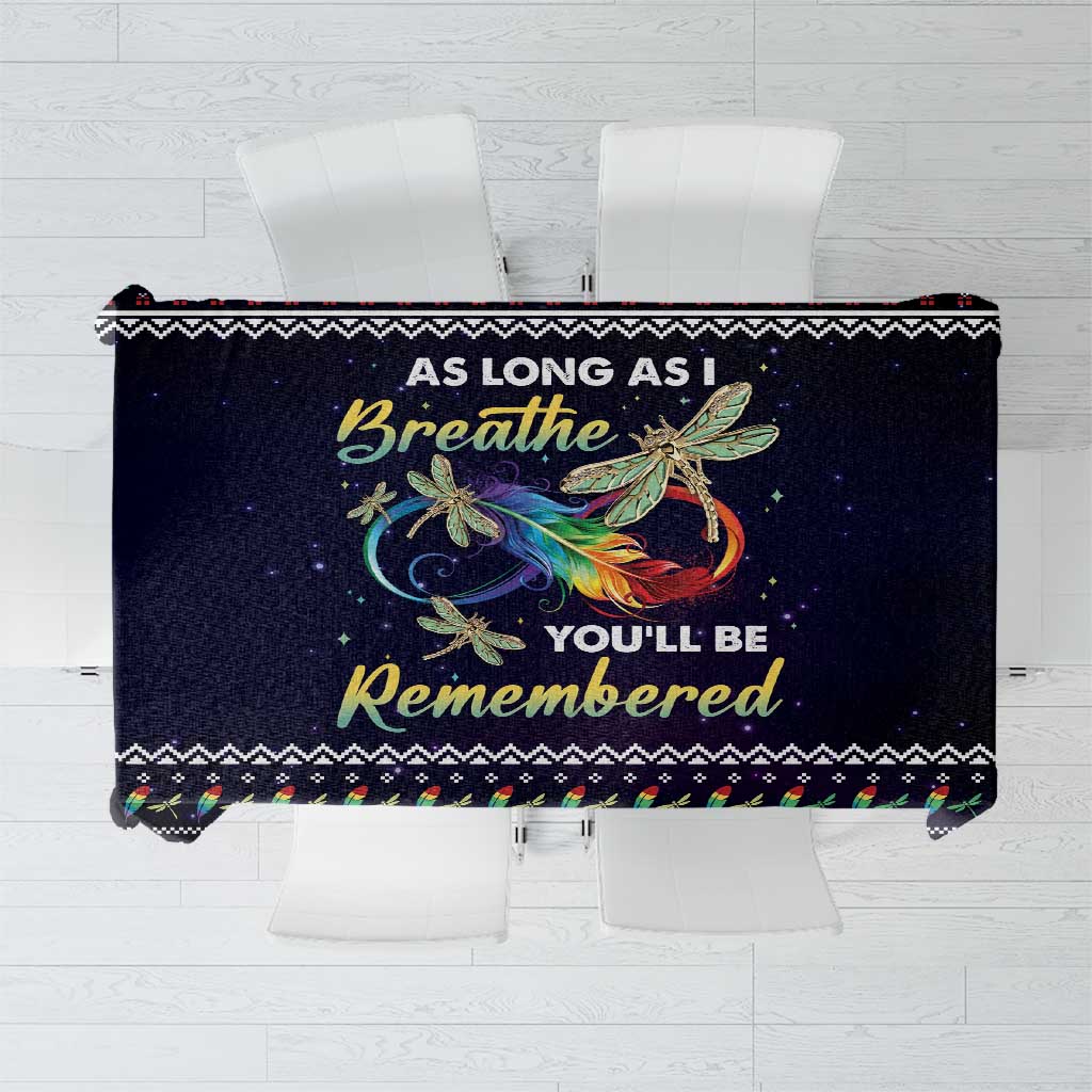 Dragonfly Angel Tablecloth As Long As I Breathe You'll Be Remembered - Wonder Print Shop
