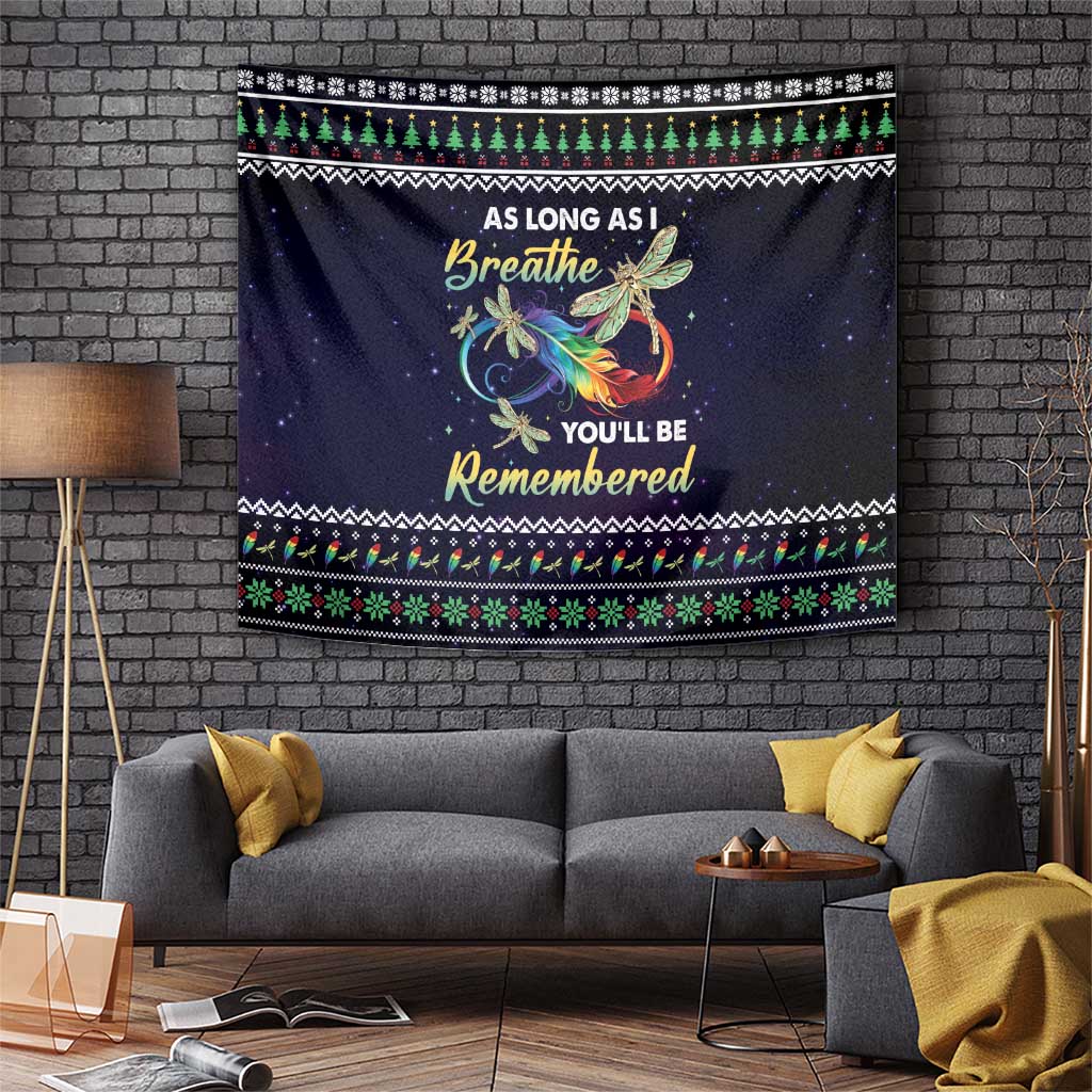 Dragonfly Angel Tapestry As Long As I Breathe You'll Be Remembered - Wonder Print Shop