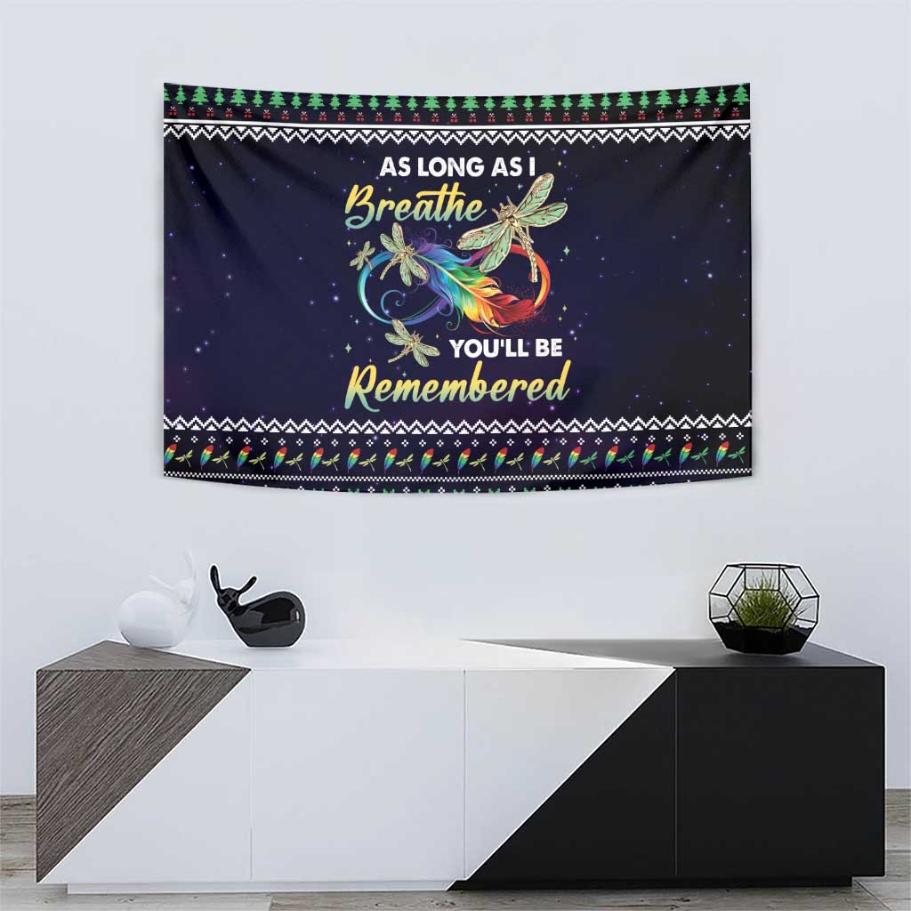 Dragonfly Angel Tapestry As Long As I Breathe You'll Be Remembered - Wonder Print Shop