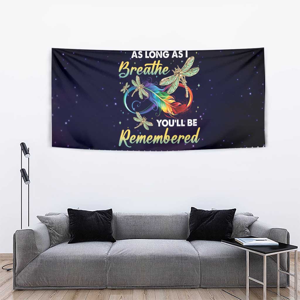 Dragonfly Angel Tapestry As Long As I Breathe You'll Be Remembered - Wonder Print Shop
