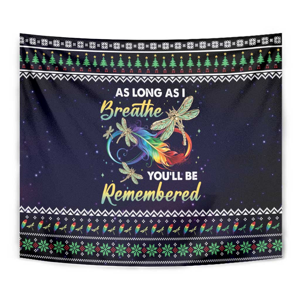 Dragonfly Angel Tapestry As Long As I Breathe You'll Be Remembered - Wonder Print Shop