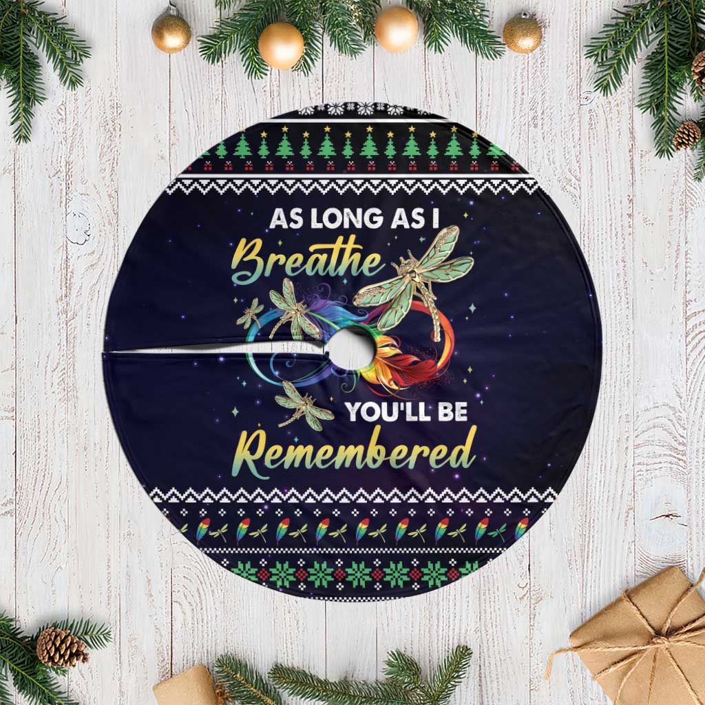 Dragonfly Angel Tree Skirt As Long As I Breathe You'll Be Remembered - Wonder Print Shop