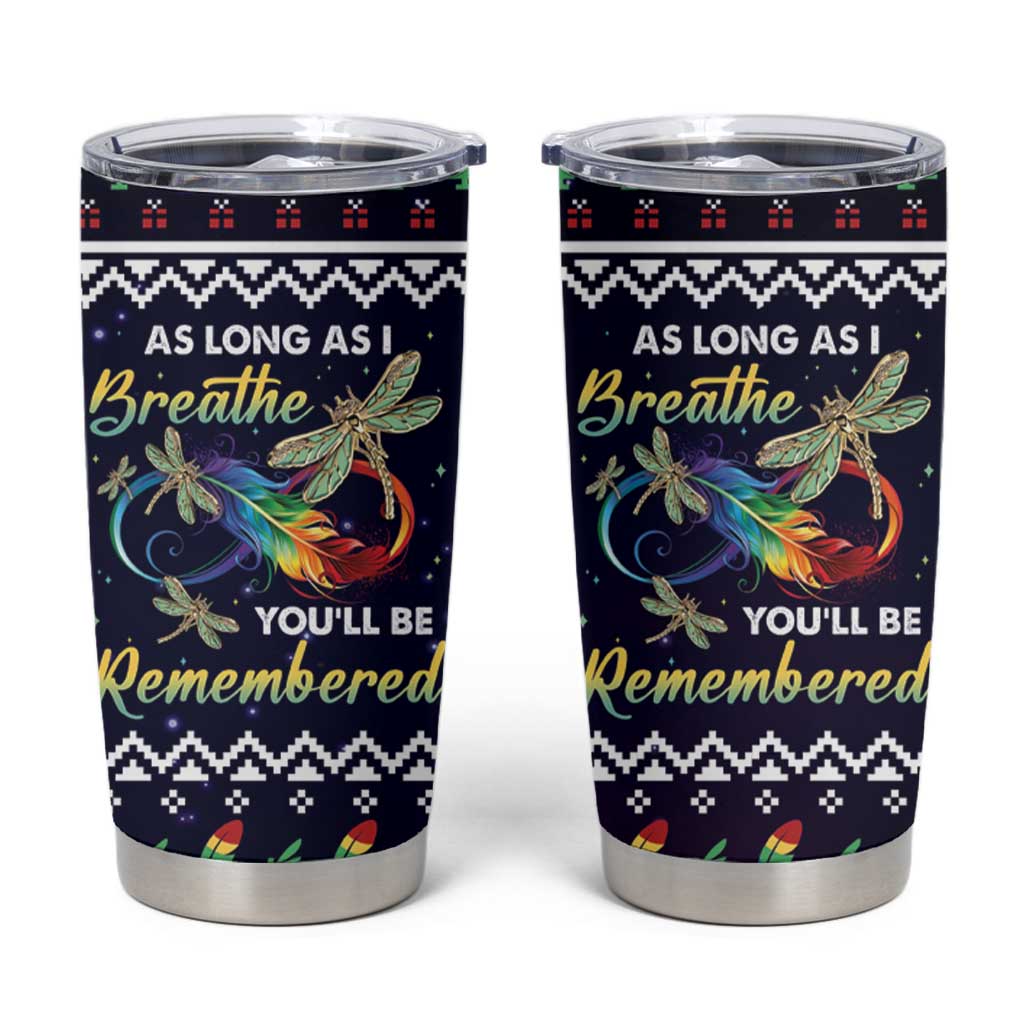 Dragonfly Angel Tumbler Cup As Long As I Breathe You'll Be Remembered - Wonder Print Shop