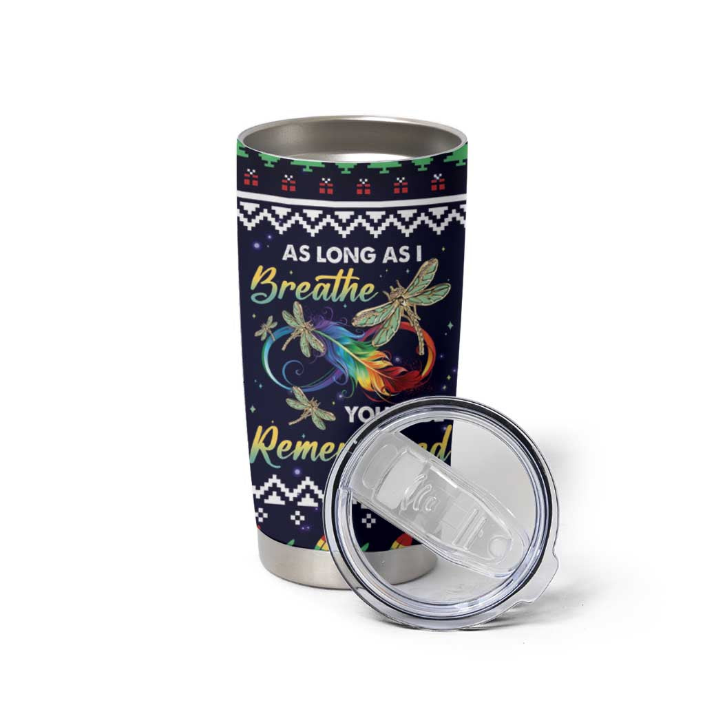 Dragonfly Angel Tumbler Cup As Long As I Breathe You'll Be Remembered - Wonder Print Shop