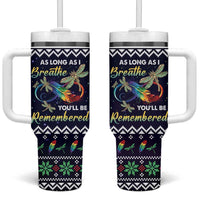 Dragonfly Angel Tumbler With Handle As Long As I Breathe You'll Be Remembered - Wonder Print Shop