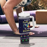 Dragonfly Angel Tumbler With Handle As Long As I Breathe You'll Be Remembered - Wonder Print Shop