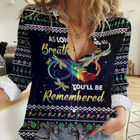 Dragonfly Angel Women Casual Shirt As Long As I Breathe You'll Be Remembered - Wonder Print Shop