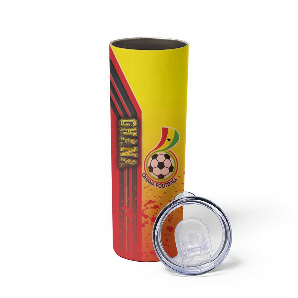 Ghana Football Skinny Tumbler Black Stars Soccer - Road To Champion - Wonder Print Shop