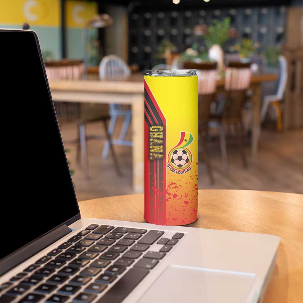 Ghana Football Skinny Tumbler Black Stars Soccer - Road To Champion - Wonder Print Shop
