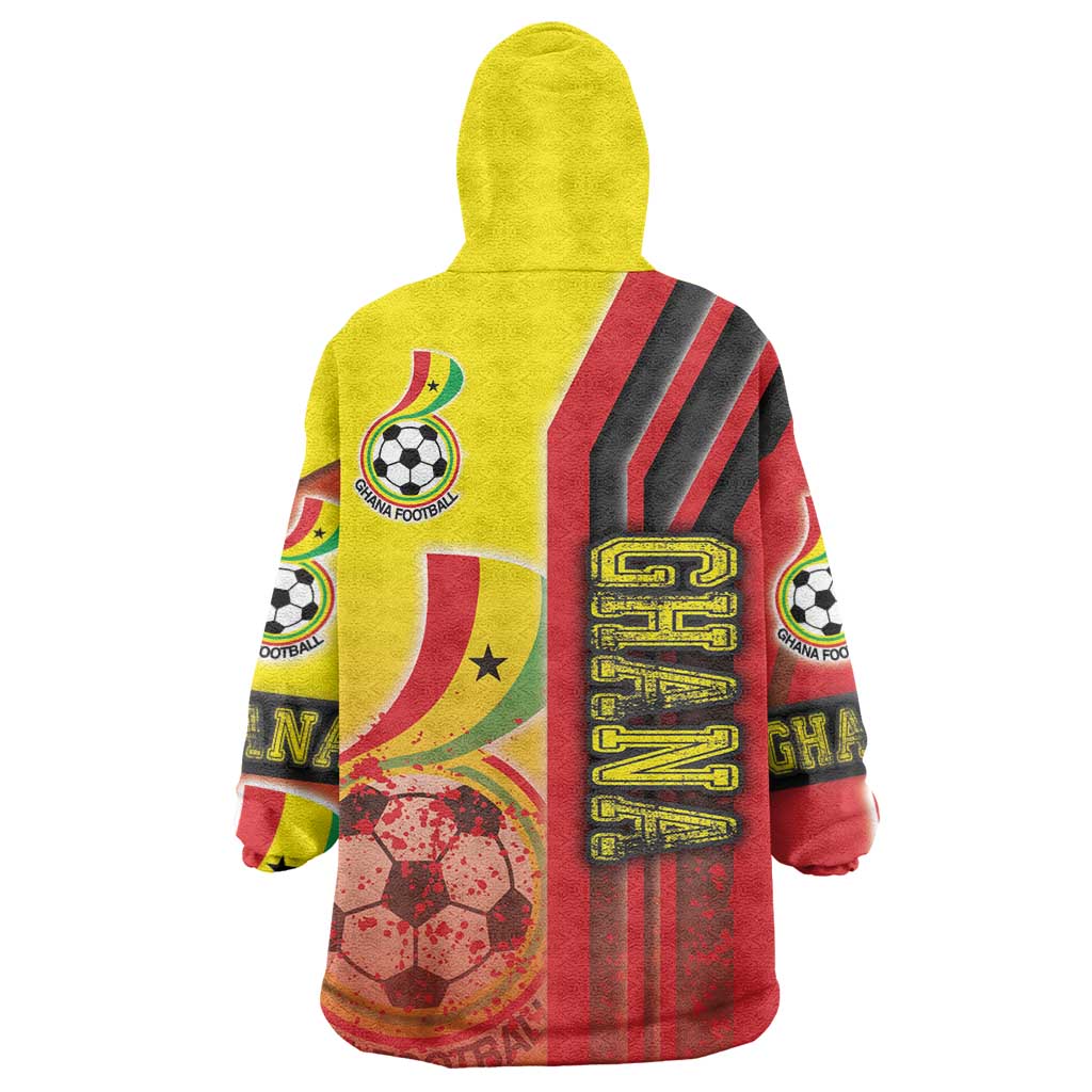 Ghana Football Wearable Blanket Hoodie Black Stars Soccer - Road To Champion - Wonder Print Shop