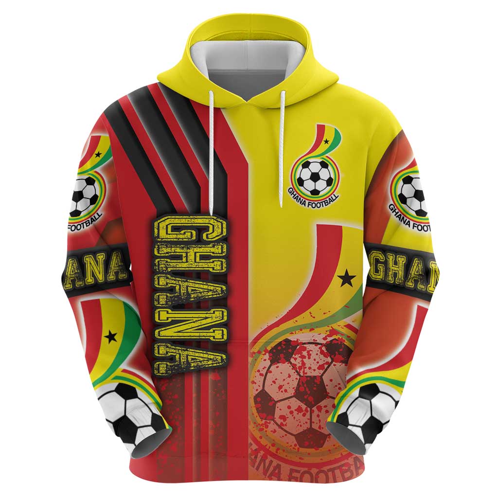 Ghana Football Zip Hoodie Black Stars Soccer - Road To Champion - Wonder Print Shop