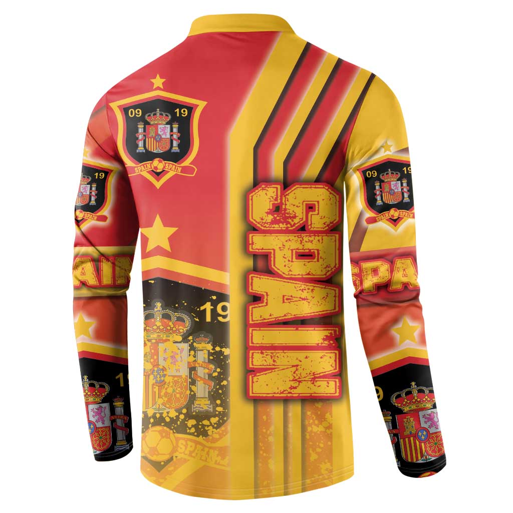 Spain Football Button Sweatshirt La Roja Soccer - Road To Champion - Wonder Print Shop