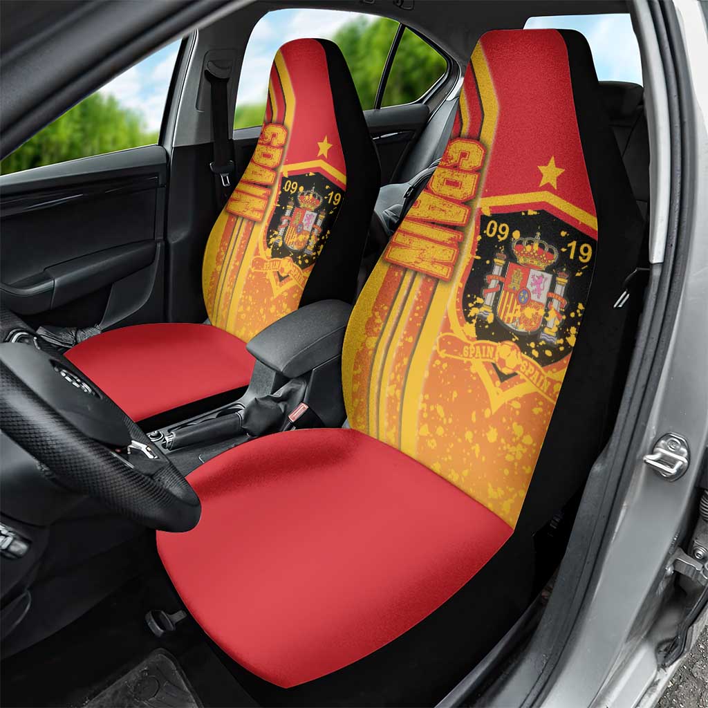 Spain Football Car Seat Cover La Roja Soccer - Road To Champion - Wonder Print Shop