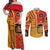 Spain Football Couples Matching Off Shoulder Maxi Dress and Long Sleeve Button Shirt La Roja Soccer - Road To Champion