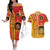 Spain Football Couples Matching Off The Shoulder Long Sleeve Dress and Hawaiian Shirt La Roja Soccer - Road To Champion