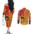 Spain Football Couples Matching Off The Shoulder Long Sleeve Dress and Long Sleeve Button Shirt La Roja Soccer - Road To Champion